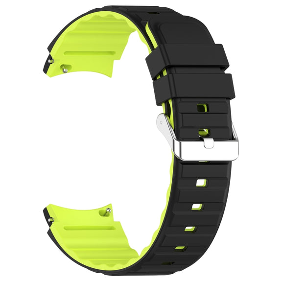 For Samsung Galaxy Watch 5 Two Color Horizontal Silicone Watch Band(Black Green)