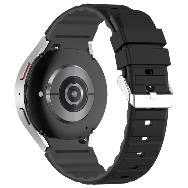 For Samsung Galaxy Watch 5 Two Color Horizontal Silicone Watch Band(Black Grey) - Watch Bands by PMC TechLife | Online Shopping South Africa | PMC TechLife