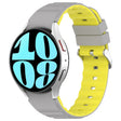 For Samsung Galaxy Watch 5 Pro Two Color Horizontal Silicone Watch Band(Grey Yellow) - Watch Bands by PMC TechLife | Online Shopping South Africa | PMC TechLife
