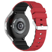 For Samsung Galaxy Watch 5 Pro Two Color Horizontal Silicone Watch Band(Red Black)