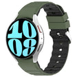 For Samsung Galaxy Watch 5 Pro Two Color Horizontal Silicone Watch Band(Olive Green Black) - Watch Bands by PMC TechLife | Online Shopping South Africa | PMC TechLife