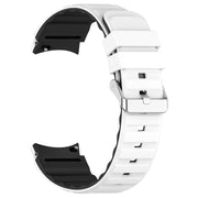 For Samsung Galaxy Watch 5 Pro Two Color Horizontal Silicone Watch Band(White Black)