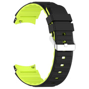 For Samsung Galaxy Watch 4 Classic 46mm Two Color Horizontal Silicone Watch Band(Black Green)