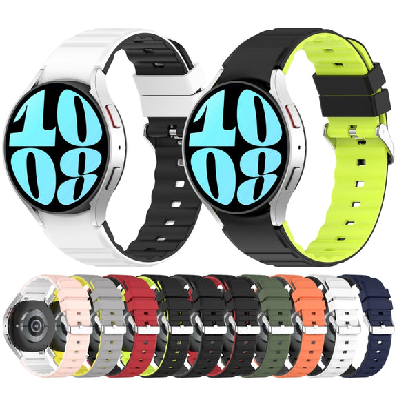 For Samsung Galaxy Watch 5 Pro Two Color Horizontal Silicone Watch Band(Grey Yellow)