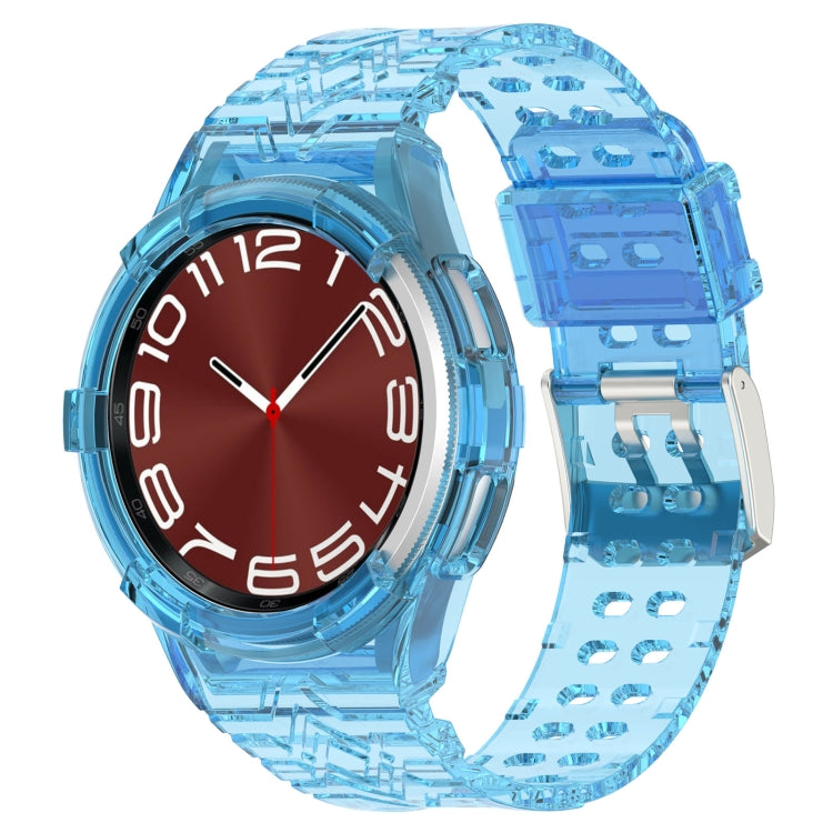For Samsung Galaxy Watch6 Classic 47mm  R960 Glacier TPU Integrated Watch Band(Blue) - Watch Bands by PMC TechLife | Online Shopping South Africa | PMC TechLife