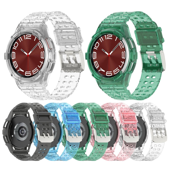 For Samsung Galaxy Watch6 Classic 47mm  R960 Glacier TPU Integrated Watch Band(Black)
