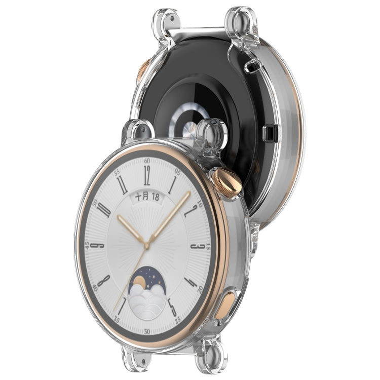 For Huawei Watch GT4 41mm Full Coverage TPU Electroplated Watch Protective Case(Transparent White)