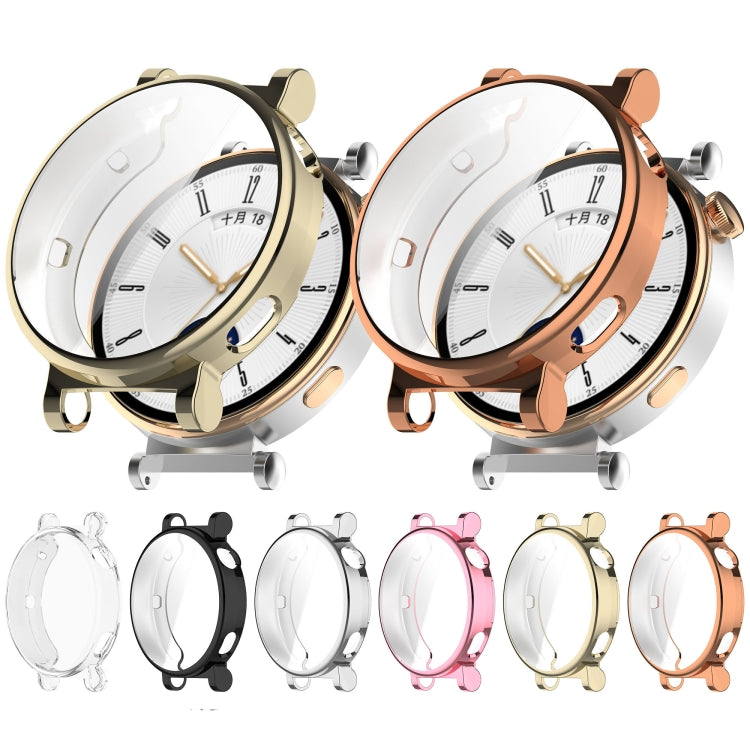 For Huawei Watch GT4 41mm Full Coverage TPU Electroplated Watch Protective Case(Transparent White)