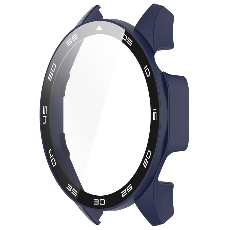For Huawei Watch GT 4 46mm PC + Tempered Glass Integrated Watch Protective Case with Graduated Dial(Midnight Blue)