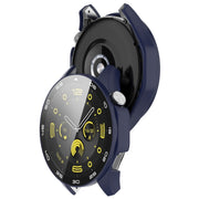 For Huawei Watch GT 4 46mm PC + Tempered Glass Integrated Watch Protective Case with Graduated Dial(Midnight Blue)