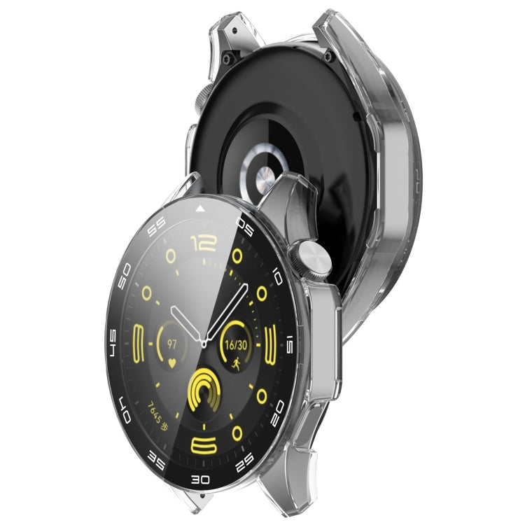 For Huawei Watch GT 4 46mm PC + Tempered Glass Integrated Watch Protective Case with Graduated Dial(Transparent)