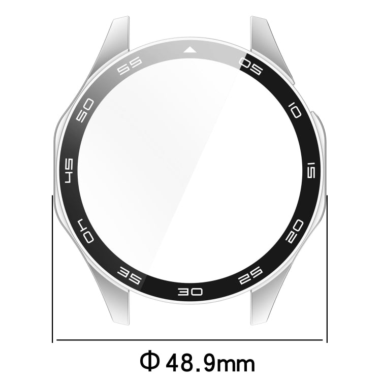 For Huawei Watch GT 4 46mm PC + Tempered Glass Integrated Watch Protective Case with Graduated Dial(Black)