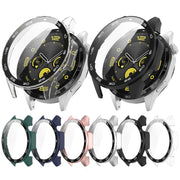 For Huawei Watch GT 4 46mm PC + Tempered Glass Integrated Watch Protective Case with Graduated Dial(Silver)