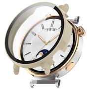 For Huawei Watch GT4 41mm PC+Tempered Glass Integrated Smart Watch Case(Ivory White)