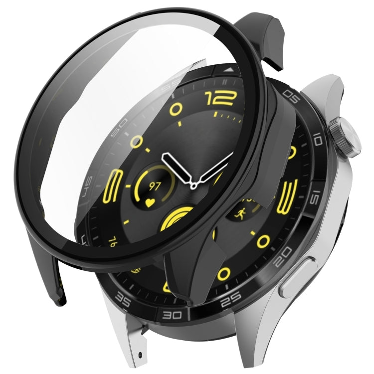 For Huawei Watch GT4 46mm PC+Tempered Glass Integrated Smart Watch Case(Black) - Watch Cases by PMC TechLife | Online Shopping South Africa | PMC TechLife