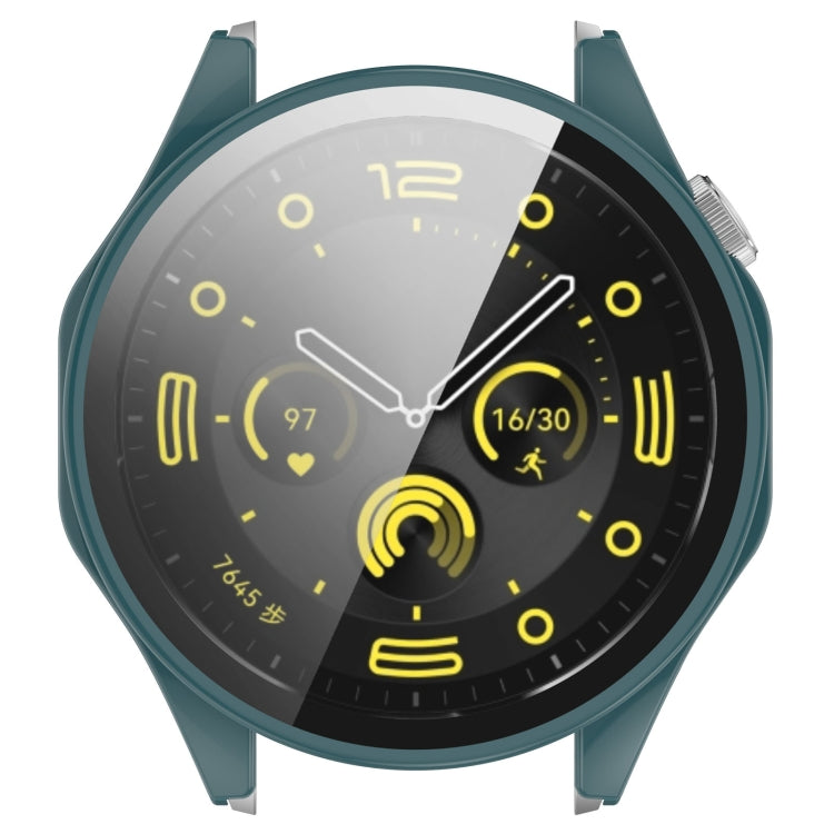 For Huawei Watch GT4 46mm PC+Tempered Glass Integrated Smart Watch Case(Green)