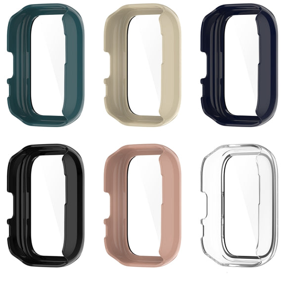 For Amazfit Aactive PC Integrated Tempered Glass Watch Case(Blue)