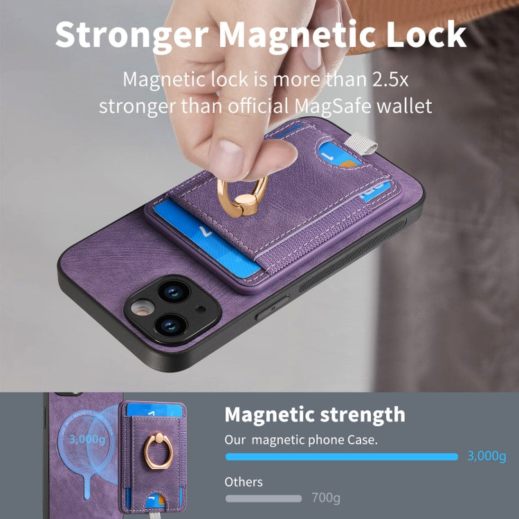 For iPhone 12 Pro Retro Splitable Magnetic Card Bag Leather Phone Case(Purple) - free shipping - PMC TechLife - Order now!