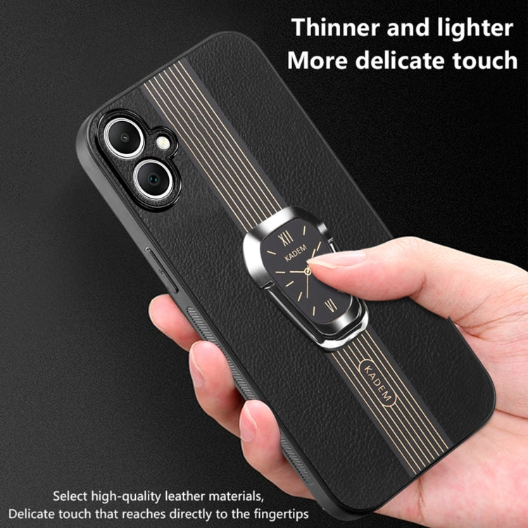 For Samsung Galaxy A04e Magnetic Litchi Leather Back Phone Case with Holder(Green)