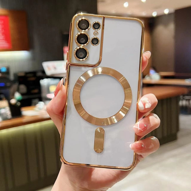 For Samsung Galaxy S22 Ultra 5G MagSafe Electroplating TPU Phone Case(Gold) - Galaxy S22 Ultra 5G Cases by PMC TechLife | Online Shopping South Africa | PMC TechLife