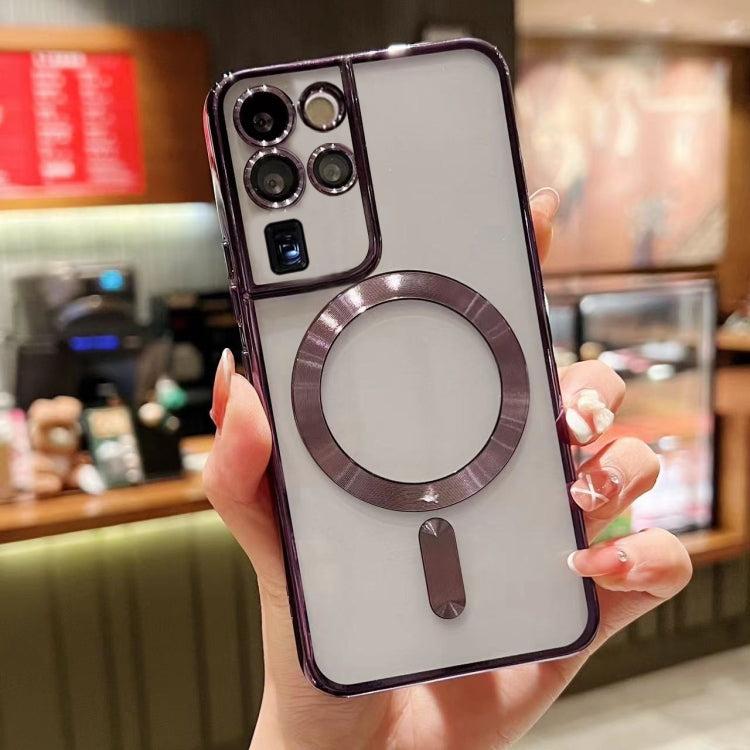 For Samsung Galaxy S20 Ultra 5G MagSafe Electroplating TPU Phone Case(Purple) - Galaxy Phone Cases by PMC TechLife | Online Shopping South Africa | PMC TechLife