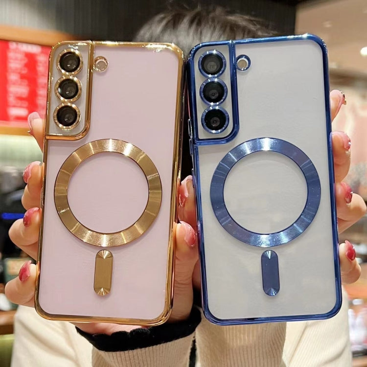 For Samsung Galaxy S21 Ultra 5G MagSafe Electroplating TPU Phone Case(Sierra Blue)