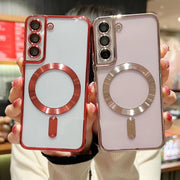 For Samsung Galaxy S22+ 5G MagSafe Electroplating TPU Phone Case(Purple)