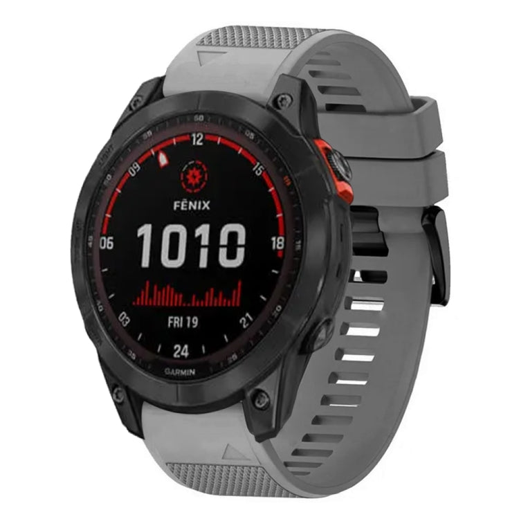 Compatible with Garmin Fenix 7X 26mm Quick Release Silicone Watch Band(Grey) - Watch Bands by PMC TechLife | Online Shopping South Africa | PMC TechLife | Buy Now Pay Later Mobicred