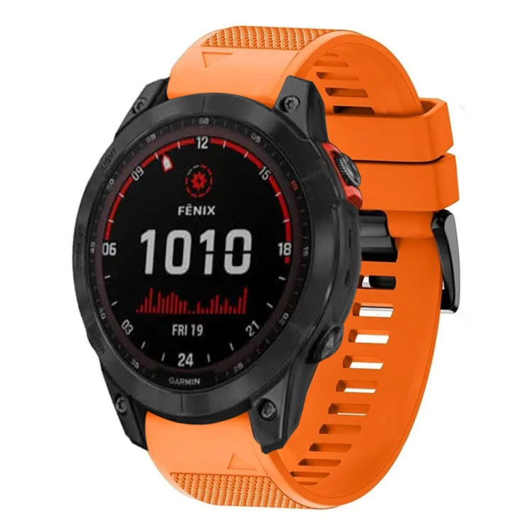 Compatible with Garmin Fenix 7X Solar 26mm Quick Release Silicone Watch Band(Orange) - free shipping - PMC TechLife - Order now!