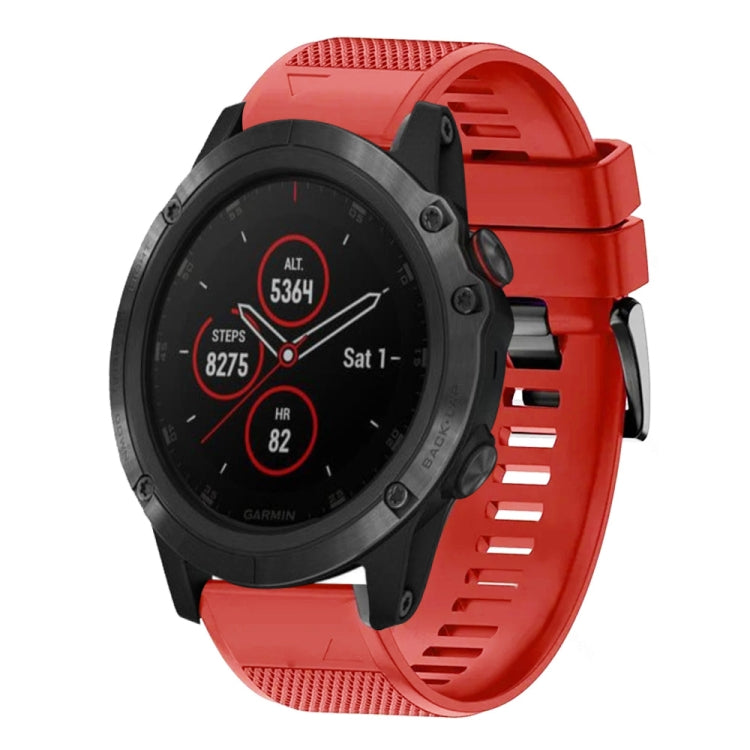 Compatible with Garmin Fenix 5X Plus 26mm Quick Release Silicone Watch Band(Red) - Watch Bands by PMC TechLife | Online Shopping South Africa | PMC TechLife | Buy Now Pay Later Mobicred