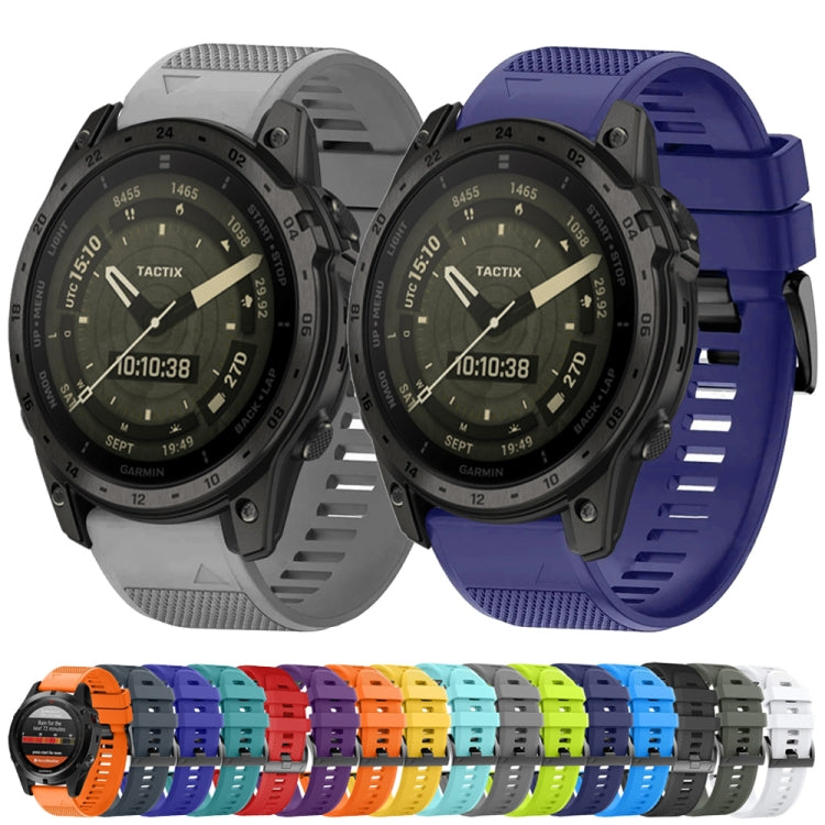 Compatible with Garmin Fenix 7X 26mm Quick Release Silicone Watch Band(Grey) - Watch Bands by PMC TechLife | Online Shopping South Africa | PMC TechLife | Buy Now Pay Later Mobicred
