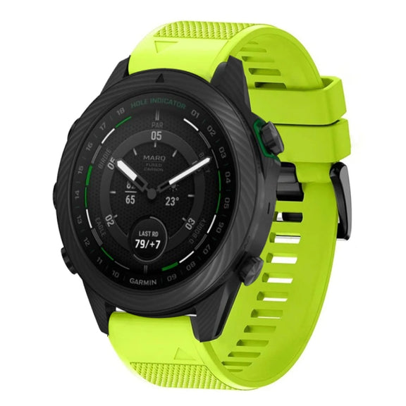Compatible with Garmin MARQ Golfer 22mm Quick Release Silicone Watch Band(Lime Green)