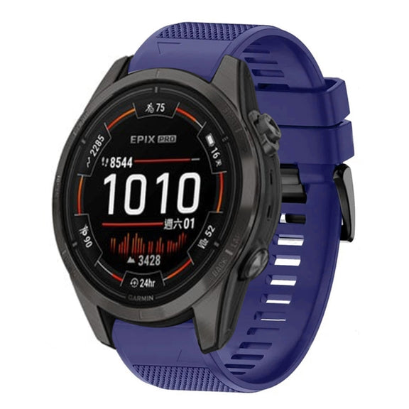 Compatible with Garmin Epix Pro 47mm 22mm Quick Release Silicone Watch Band(Midnight Blue)