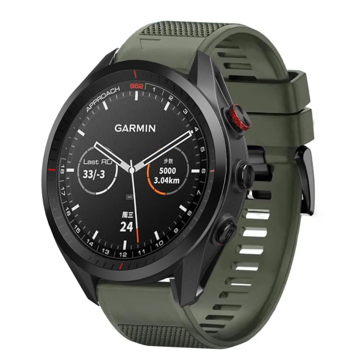 Compatible with Garmin Approach S62 22mm Quick Release Silicone Watch Band(Army Green)