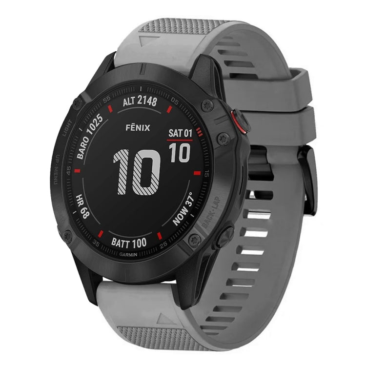Compatible with Garmin Fenix 6 Pro 22mm Quick Release Silicone Watch Band(Grey) - Watch Bands by PMC TechLife | Online Shopping South Africa | PMC TechLife | Buy Now Pay Later Mobicred