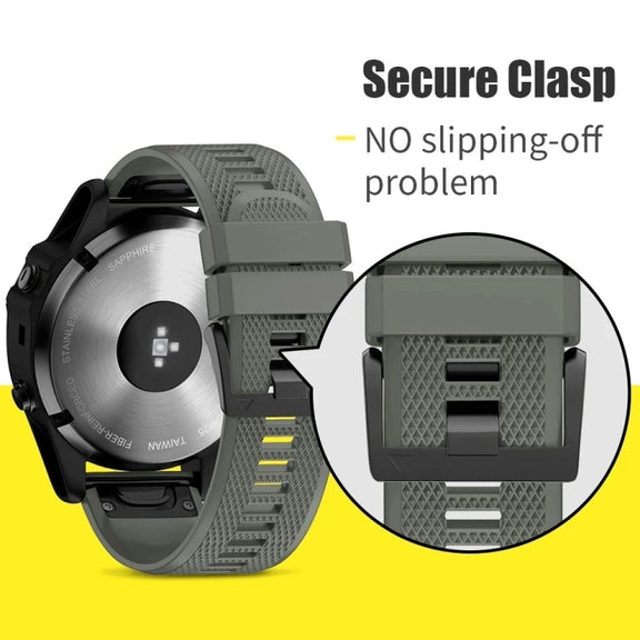 Compatible with Garmin Approach S62 22mm Quick Release Silicone Watch Band(Black)