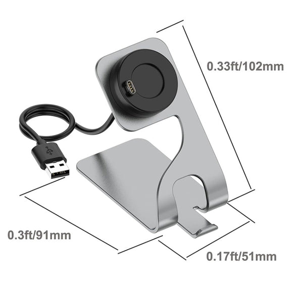 JUNSUNMAY Compatible with Garmin Venu 3 / Venu 3S USB Port Aluminum Alloy Watch Charger Holder, Length: 1.5m(Grey)