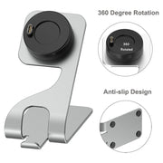 JUNSUNMAY Compatible with Garmin Venu 3 / Venu 3S USB Port Aluminum Alloy Watch Charger Holder, Length: 1.5m(Grey)