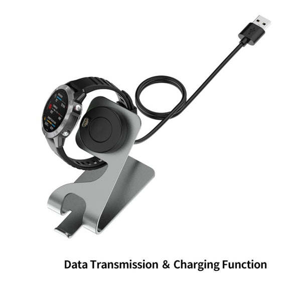 JUNSUNMAY Compatible with Garmin Venu 3 / Venu 3S USB Port Aluminum Alloy Watch Charger Holder, Length: 1.5m(Grey)