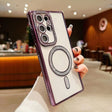For Samsung Galaxy S24 Ultra 5G Diamond Gradient Plated MagSafe TPU Phone Case(Purple) - Galaxy S24 Ultra 5G Cases by PMC TechLife | Online Shopping South Africa | PMC TechLife