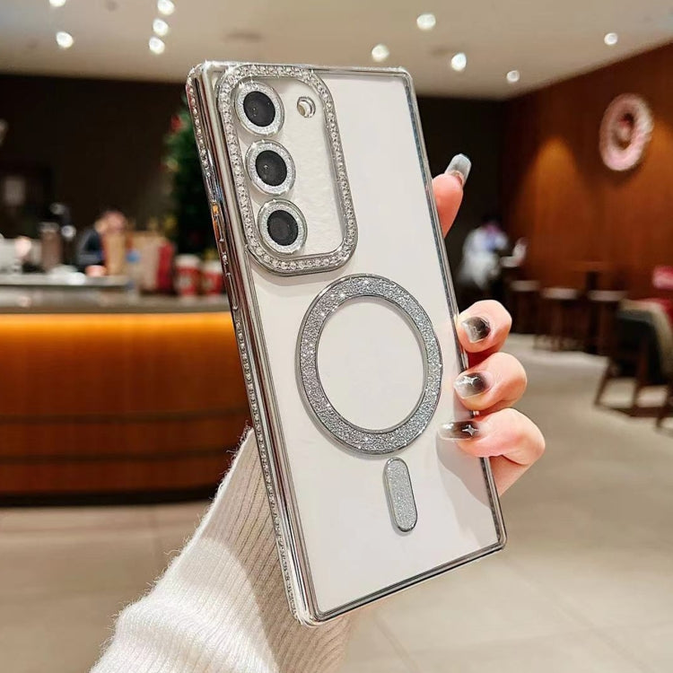 For Samsung Galaxy S24 5G Diamond Gradient Plated MagSafe TPU Phone Case(Silver) - free shipping - PMC TechLife - Order now!