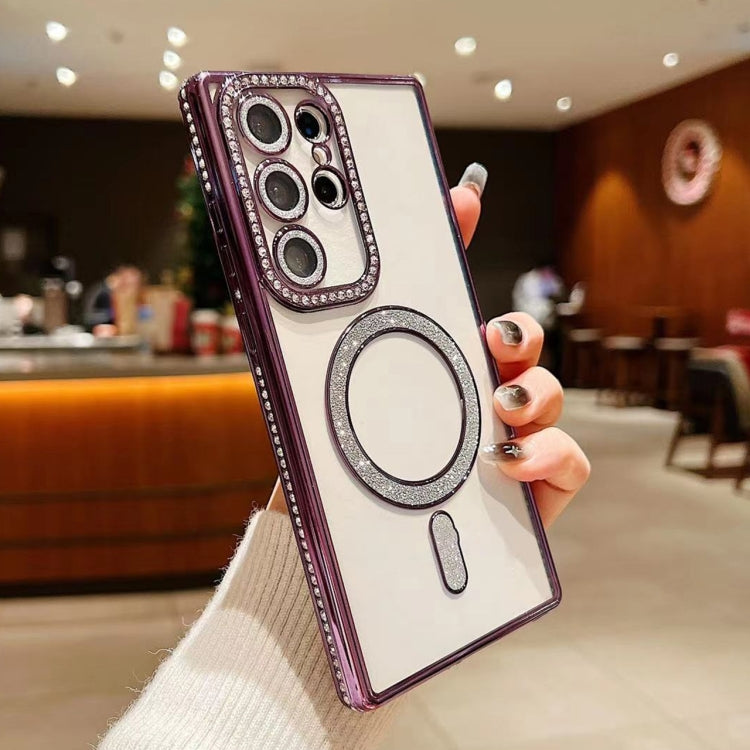 For Samsung Galaxy S22 Ultra 5G Diamond Gradient Plated MagSafe TPU Phone Case(Purple) - free shipping - PMC TechLife - Order now!