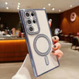 For Samsung Galaxy S22 Ultra 5G Diamond Gradient Plated MagSafe TPU Phone Case(Blue) - free shipping - PMC TechLife - Order now!