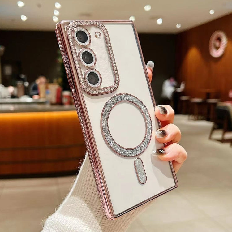 For Samsung Galaxy S22 5G Diamond Gradient Plated MagSafe TPU Phone Case(Pink) - Galaxy S22 5G Cases by PMC TechLife | Online Shopping South Africa | PMC TechLife