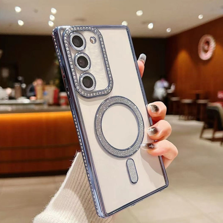 For Samsung Galaxy S22 5G Diamond Gradient Plated MagSafe TPU Phone Case(Blue) - Galaxy S22 5G Cases by PMC TechLife | Online Shopping South Africa | PMC TechLife