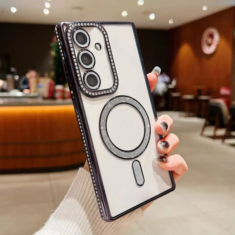 For Samsung Galaxy S24+ 5G Diamond Gradient Plated MagSafe TPU Phone Case(Black) - Galaxy S24+ 5G Cases by PMC TechLife | Online Shopping South Africa | PMC TechLife