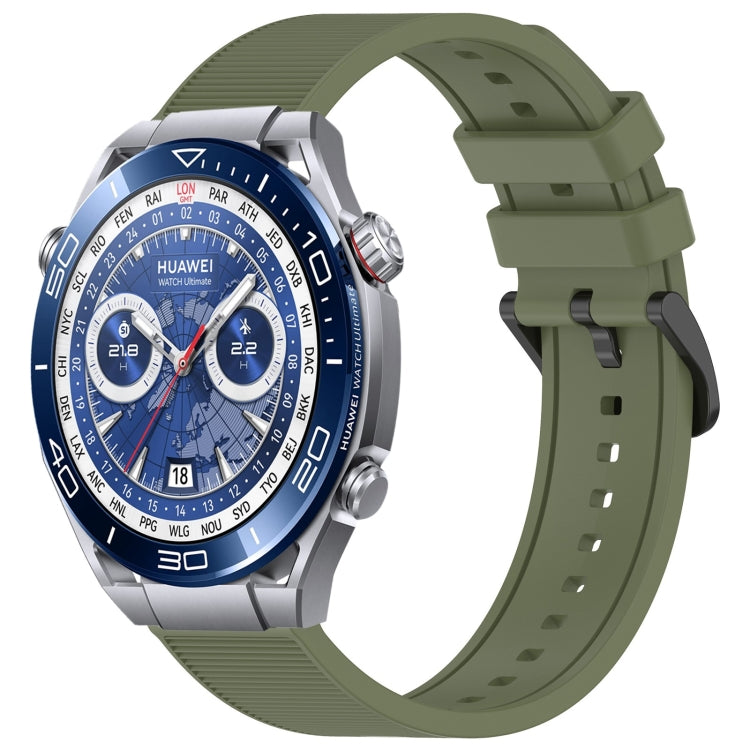 For Huawei Watch Ultimate 22mm Textured Silicone Solid Color Watch Band(Green) - Watch Bands by PMC TechLife | Online Shopping South Africa | PMC TechLife