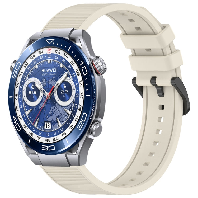 For Huawei Watch Ultimate 22mm Textured Silicone Solid Color Watch Band(Starlight) - Watch Bands by PMC TechLife | Online Shopping South Africa | PMC TechLife