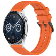 For Huawei Watch GT3 46mm 22mm Textured Silicone Solid Color Watch Band(Orange)