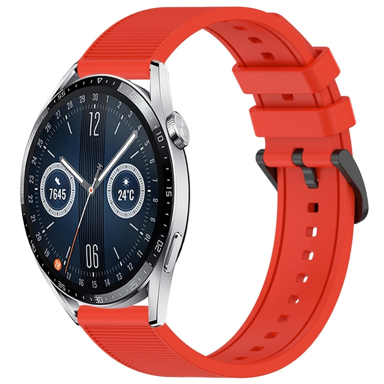 For Huawei Watch GT3 46mm 22mm Textured Silicone Solid Color Watch Band(Red) - Watch Bands by PMC TechLife | Online Shopping South Africa | PMC TechLife